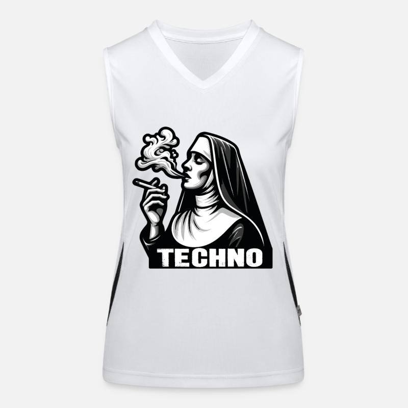 Renaissance Beats: Smoking Nun Techno Tee Women's Functional Contrast Tank Top