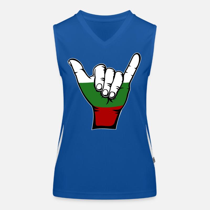 Drapeau de la Bulgarie Symbole de surf Débardeur respirant contrasté Femme