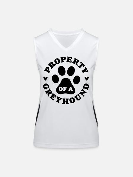Eigentum eines Windhundes - Funktionelles Kontrast-Tank Top für Frauen - Weiß/Schwarz - Vorne