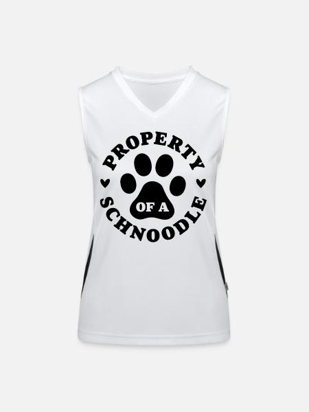 Propriété d’un Schnoodle - Débardeur respirant contrasté Femme - blanc/noir - Devant