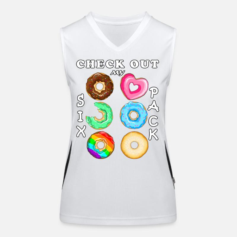 Découvrez mes beignets Sixpack Débardeur respirant contrasté Femme