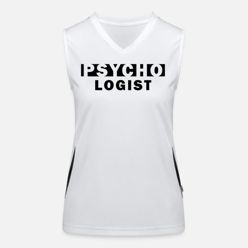 Psycho Logist – Typo Design Geschenk Funktionelles Kontrast-Tank Top für Frauen