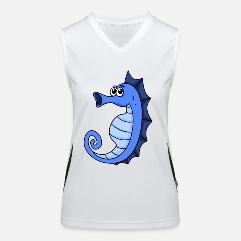 Seepferd Funktionelles Kontrast-Tank Top für Frauen