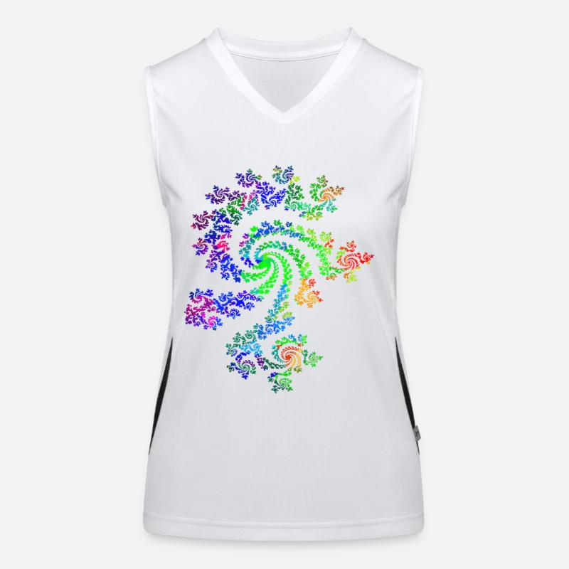 Fraktal Farbenfroh Funktionelles Kontrast-Tank Top für Frauen