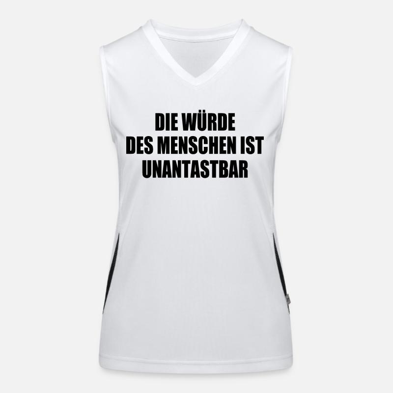 Human dignity is inviolable Women's Functional Contrast Tank Top