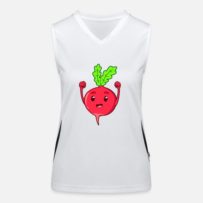 Comic Radieschen Funktionelles Kontrast-Tank Top für Frauen