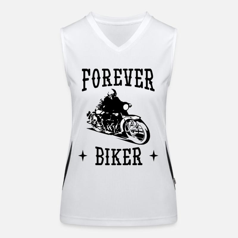 Forever Biker Motorcycle Saying Women's Functional Contrast Tank Top
