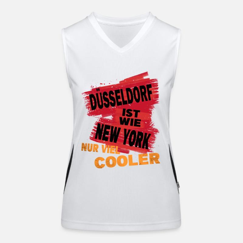 Düsseldorf Germany Saying is like New York Women's Functional Contrast Tank Top