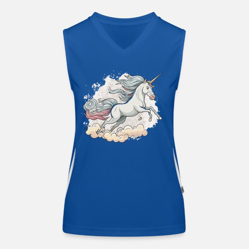 Das fliegende Einhorn Funktionelles Kontrast-Tank Top für Frauen