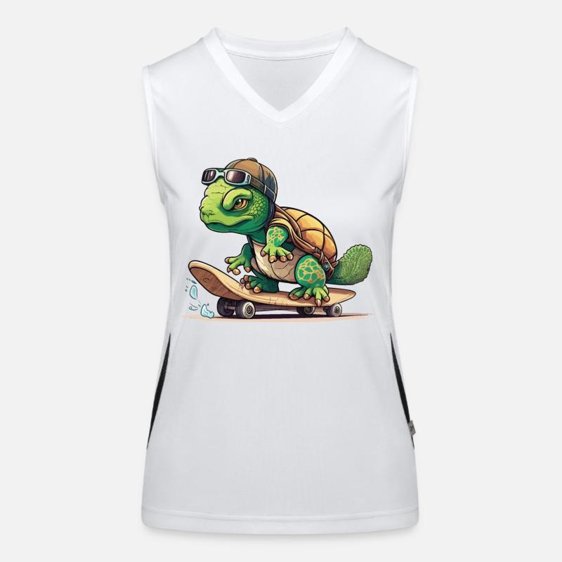 Skateboard-Schildkröte Funktionelles Kontrast-Tank Top für Frauen