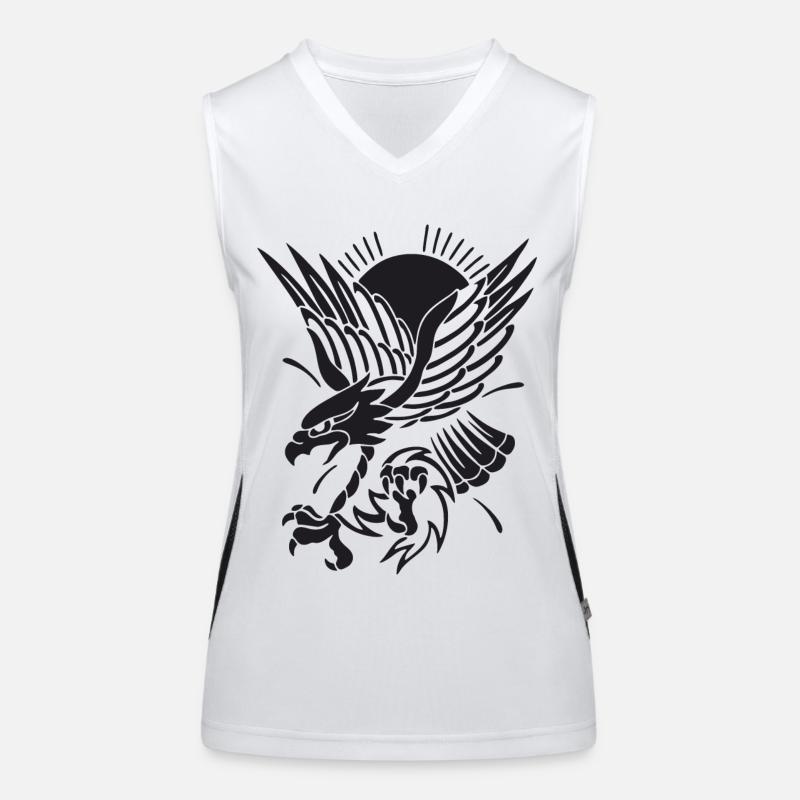 Eagle approaching - Women's Functional Contrast Tank Top - white/black