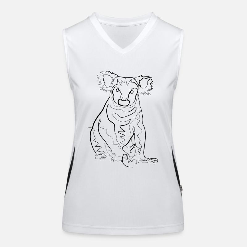 Koala Bär - one line drawing Funktionelles Kontrast-Tank Top für Frauen