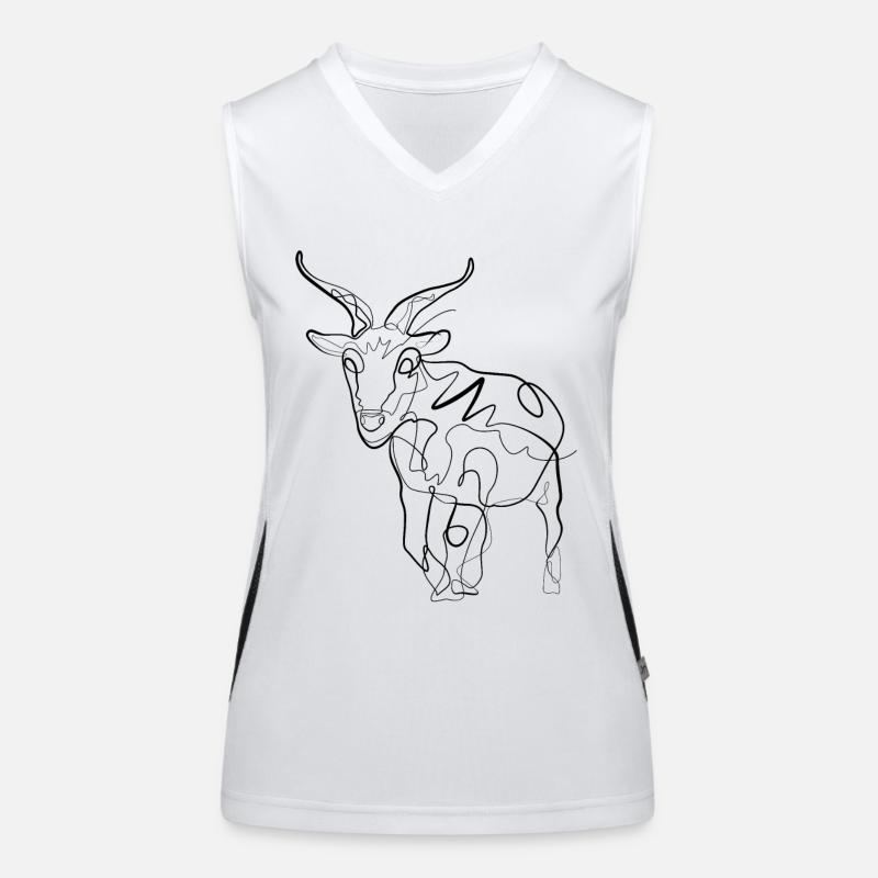 Ziege Steinbock Hirte - one line drawing Funktionelles Kontrast-Tank Top für Frauen