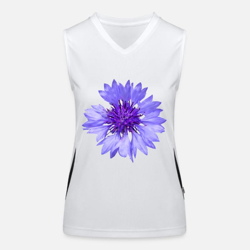 bleuet bleu, fleur, fleurs, fleurs, fleurs, jardin Débardeur respirant contrasté Femme