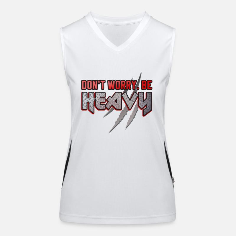 Don't worry be heavy metal slogan Women's Functional Contrast Tank Top