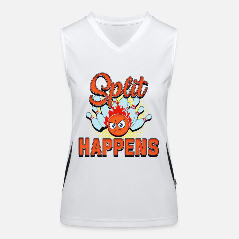 Bowling, bowling split Women's Functional Contrast Tank Top