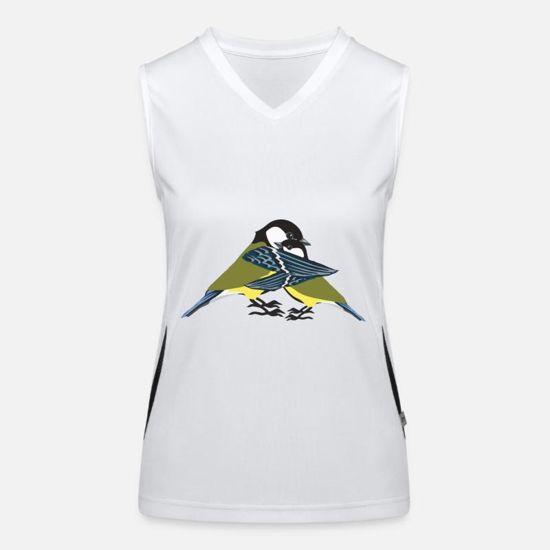 Blaumeise Funktionelles Kontrast-Tank Top für Frauen