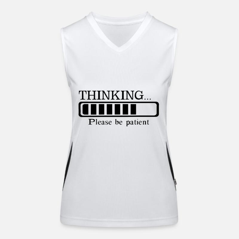 Thinking please be patient Women's Functional Contrast Tank Top