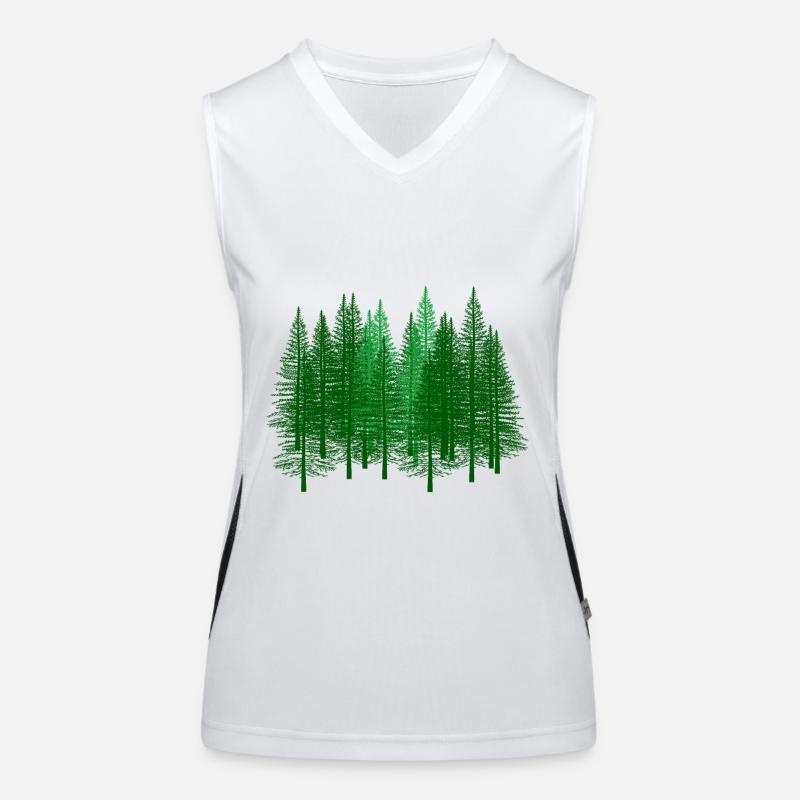 Wald Wälder Förster Jäger Geschenkidee Tannen Baum Funktionelles Kontrast-Tank Top für Frauen