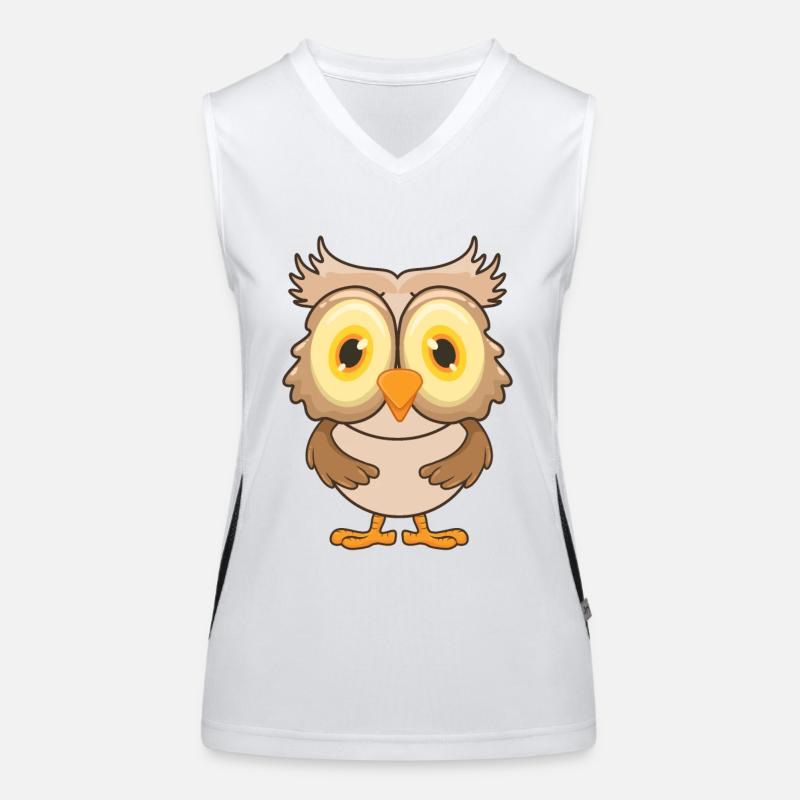 Eule Funktionelles Kontrast-Tank Top für Frauen