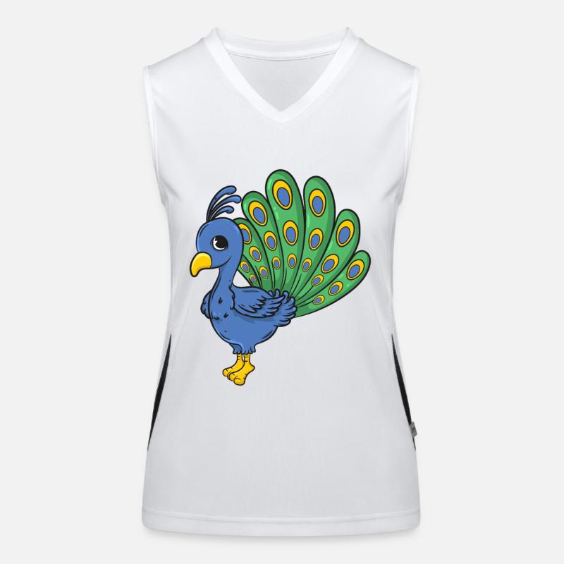 Pfau Funktionelles Kontrast-Tank Top für Frauen