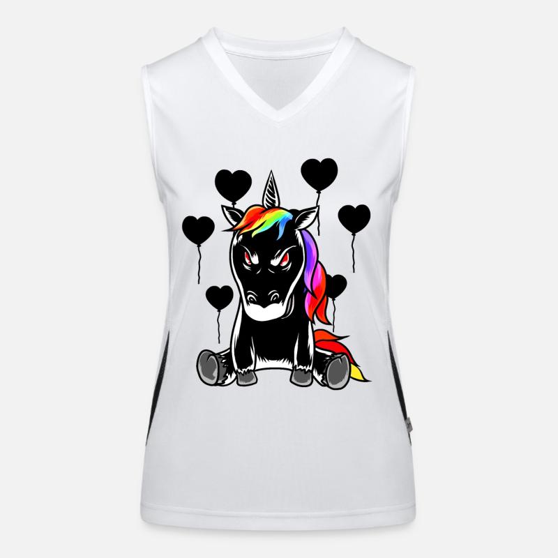 Halloween Unicorn Evil Bad Mythical Creature Horror Women's Functional Contrast Tank Top