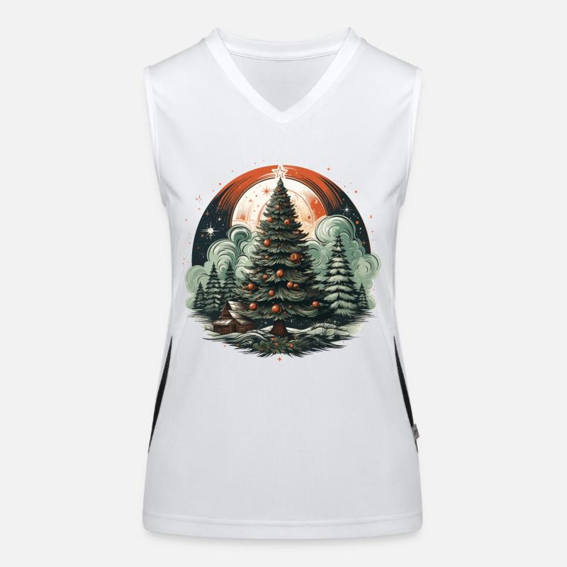 Weihnachtsbaum Funktionelles Kontrast-Tank Top für Frauen