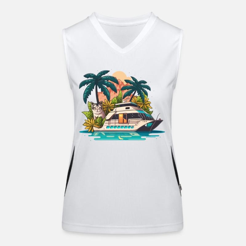 Die Inselhüpfer Funktionelles Kontrast-Tank Top für Frauen