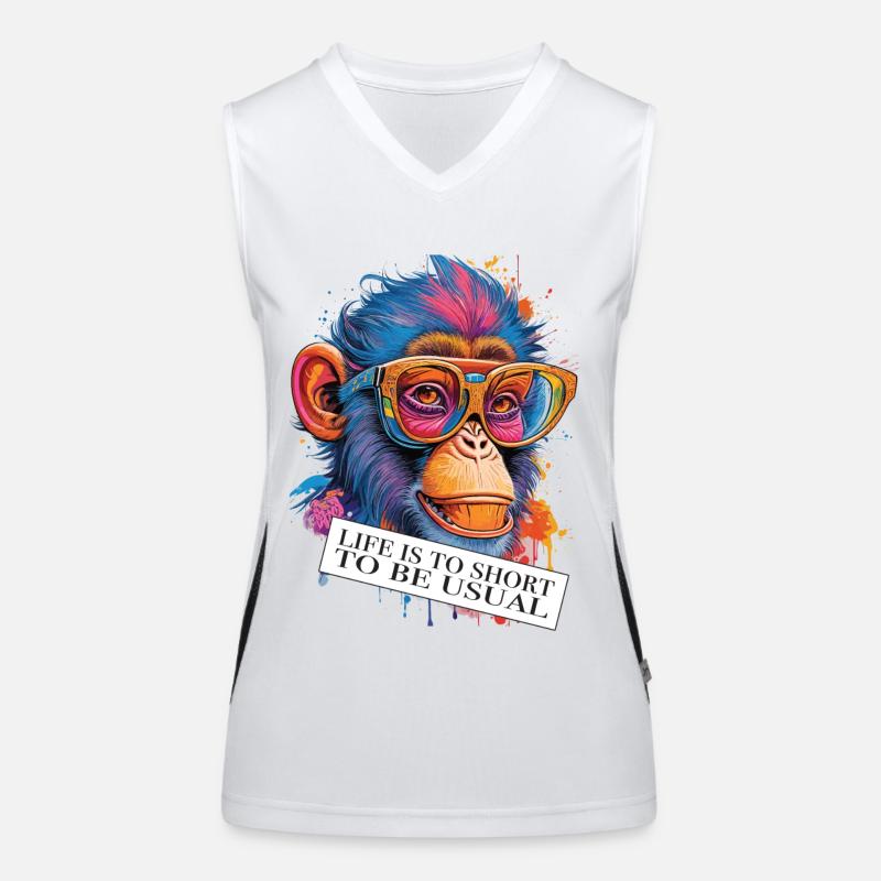 Monkey ambiguous saying and attitude Women's Functional Contrast Tank Top