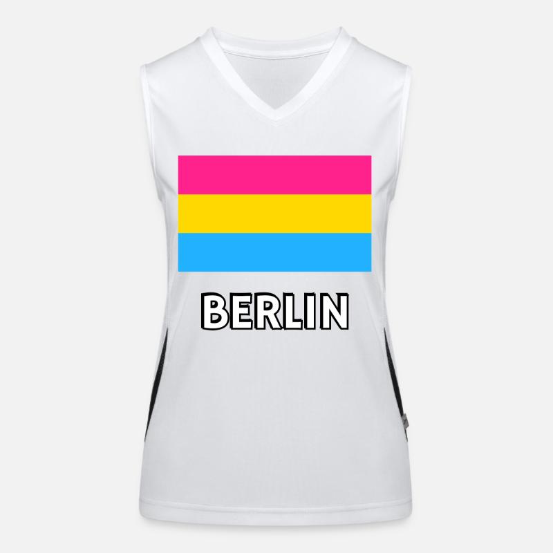 Pan Pride Flagge Berlin Funktionelles Kontrast-Tank Top für Frauen