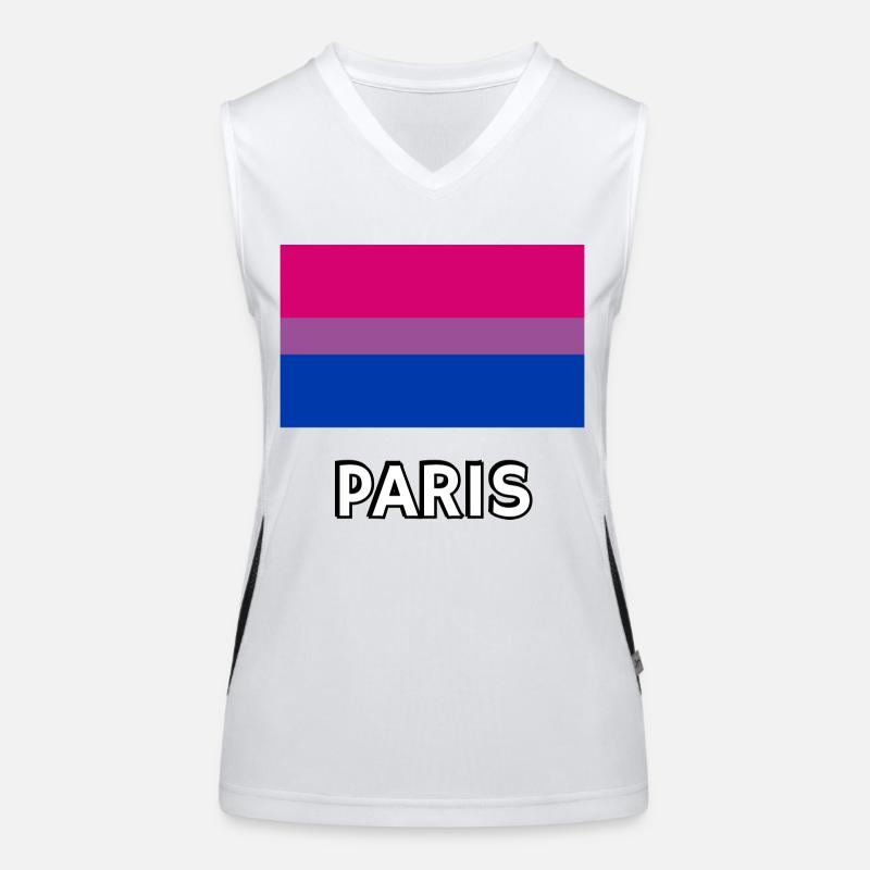 Drapeau Bi Pride Paris Débardeur respirant contrasté Femme