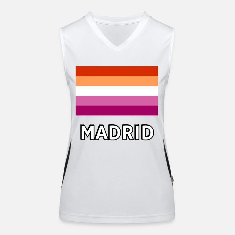 Lesbian Pride Flag Madrid Women's Functional Contrast Tank Top