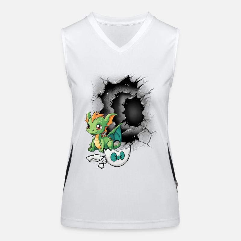 Baby Dino Dragon Dragon Eggshell Hatch Women's Functional Contrast Tank Top