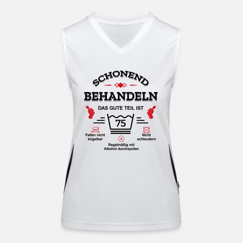 HANDLE MIT SORGFALT – 75 JAHRE PERFEKTION Funktionelles Kontrast-Tank Top für Frauen