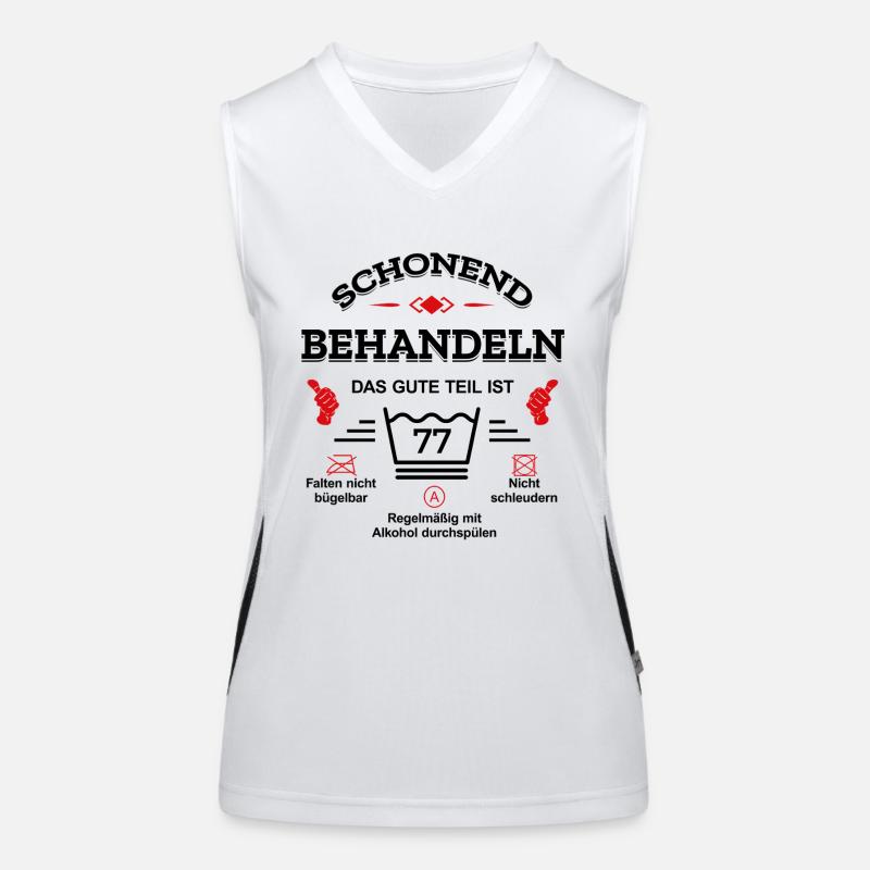 HANDLE MIT SORGFALT – 77 JAHRE PERFEKTION Funktionelles Kontrast-Tank Top für Frauen