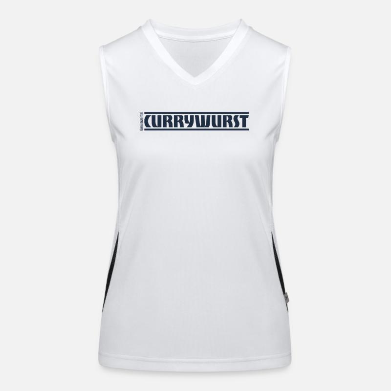 „Genussmittel“ Serie | Currywurst Funktionelles Kontrast-Tank Top für Frauen