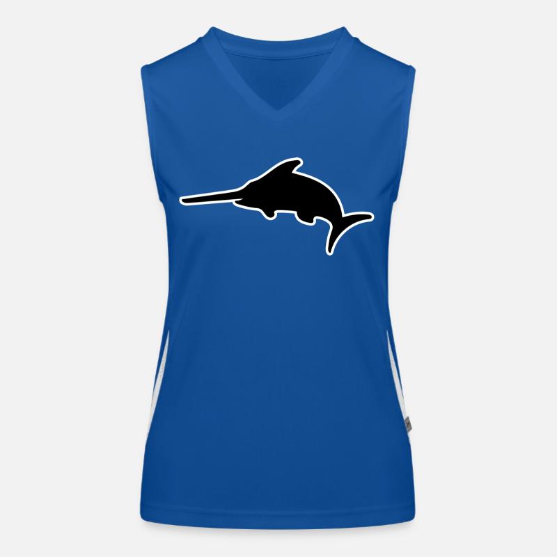 Schwertfisch Silhouette Funktionelles Kontrast-Tank Top für Frauen