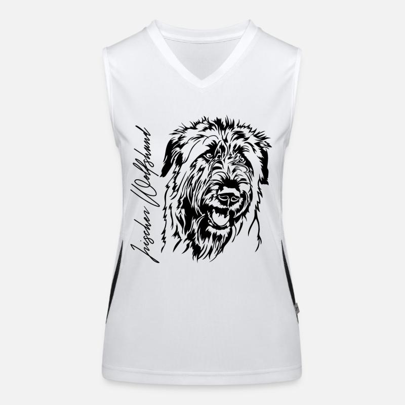 IRISCHER WOLFSHUND Portrait Windhunde Wilsigns Funktionelles Kontrast-Tank Top für Frauen