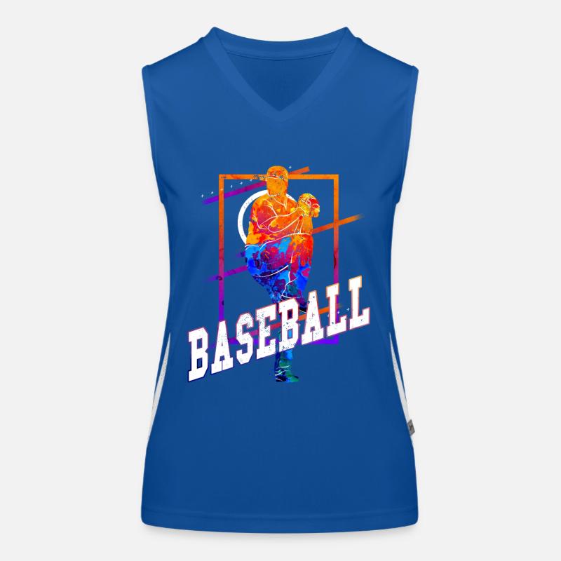 Baseball Baseball Player Vintage Colorful Women's Functional Contrast Tank Top