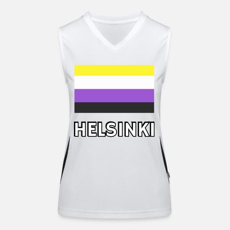 Non binary Pride Flag Helsinki Women's Functional Contrast Tank Top
