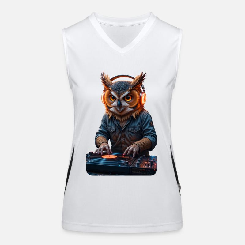 DJ Eule Funktionelles Kontrast-Tank Top für Frauen
