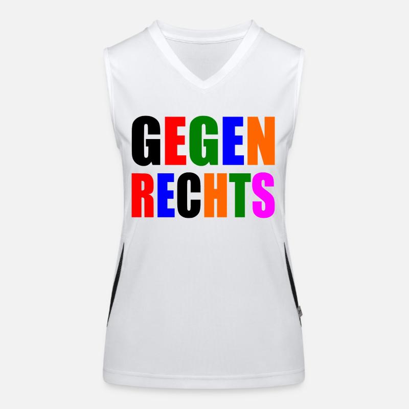 Gegen rechts Funktionelles Kontrast-Tank Top für Frauen
