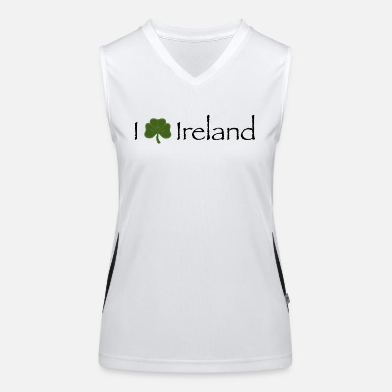 Ich liebe Irland, Irisches Kleeblatt Funktionelles Kontrast-Tank Top für Frauen