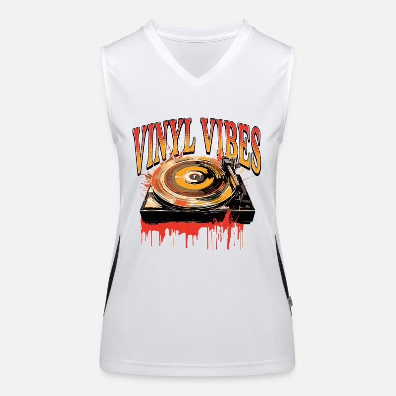 Vinyl Record LP Turntable Retro Women's Functional Contrast Tank Top