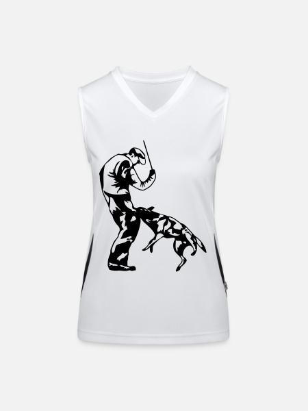 Sport canin - Débardeur respirant contrasté Femme - blanc/noir - Devant