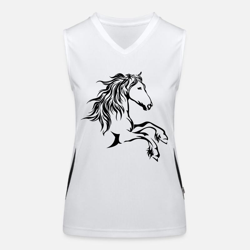 pferdekopf Funktionelles Kontrast-Tank Top für Frauen