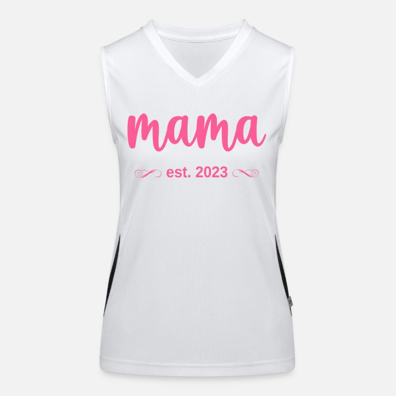 Mama Est. 2023 - Women's Functional Contrast Tank Top - white/black