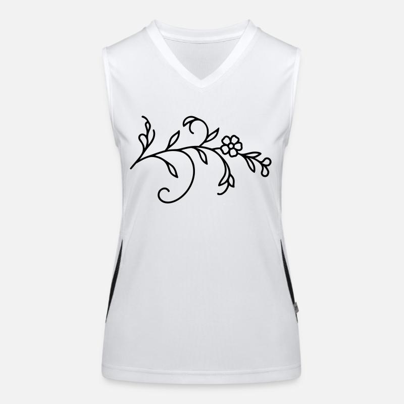 Blumenranke Blätter Funktionelles Kontrast-Tank Top für Frauen