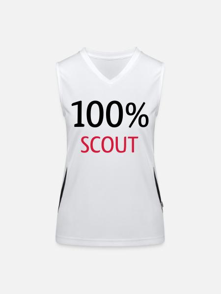 100% Scout - Funktionelles Kontrast-Tank Top für Frauen - Weiß/Schwarz - Vorne