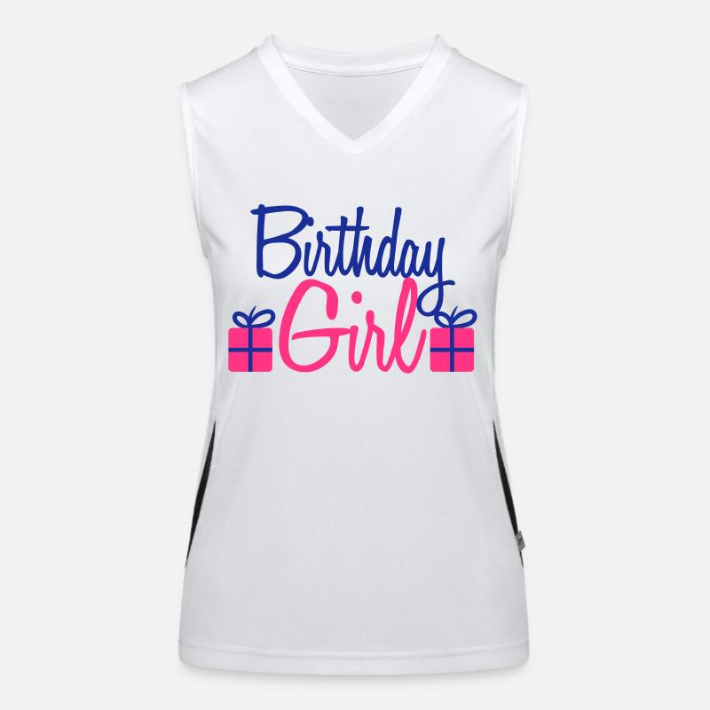 Happy Birthday Girl Funkcjonalna damska koszulka bez rękawów z kontrastowymi wstawkami
